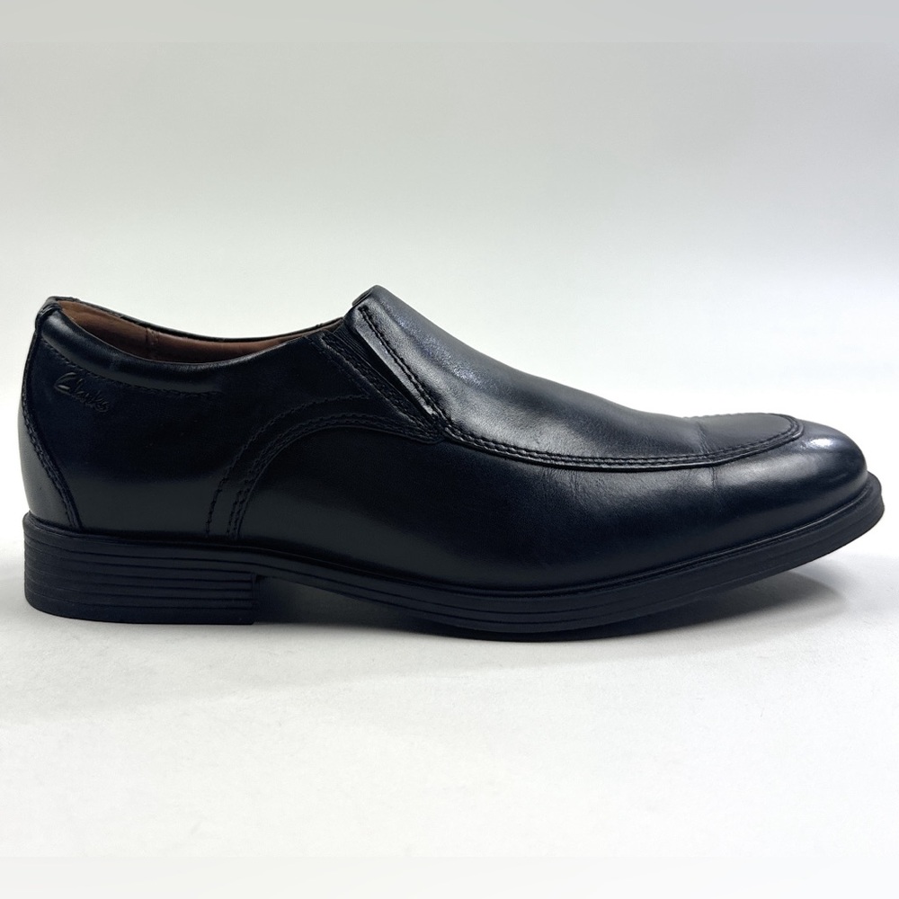 Clarks Whiddon Step Leather Mens 7 Black Dress Shoes Slip On Loafers 26152916